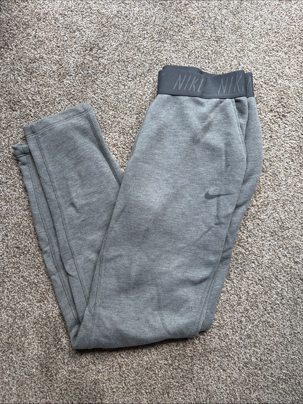 Nike Gray Athletic Jogger Pants with Branded Waistband